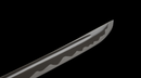 Phantom Shinobi Tactical Sword (Limited) — high-carbon steel, Black ridged handle, gold ring, black textured sheath, holes