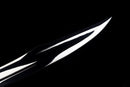 Nightshade Tactical Gladius — DLC Elite — 80CrV2 steel, Black grip, violet pins, black textured sheath, gold guard