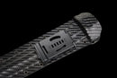 Carbon Viper Short Sword — high-carbon steel, Black patterned handle, black carbon fiber sheath