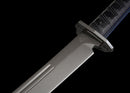 Shadow Fang Tactical Machete Sword — high-carbon steel, Black textured grip, black textured sheath, belt clip