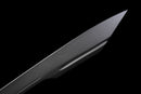 Champion Chopper Tactical Sword — Ceramic Edition — Black ergonomic grip, orange ring, black tactical, carbon fiber pattern