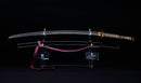 Antique Japanese Katana with Seated Sages Iron Tsuba and Suguha Hamon, Mumei, Edo Period