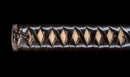 Antique Japanese Katana Sword with Floral Iron Sukashi Tsuba, Edo Period Mumei Blade