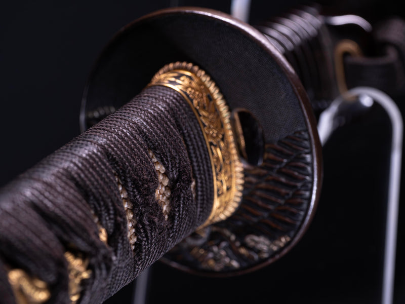 Antiek Japans Zwaard Katana, Shakudo beslag Inro Saya