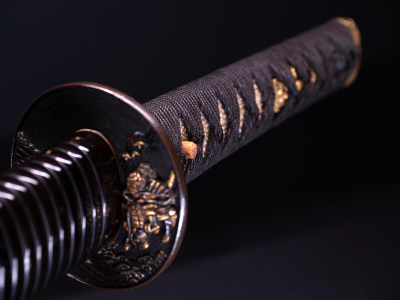 Antiek Japans Zwaard Katana, Shakudo beslag Inro Saya