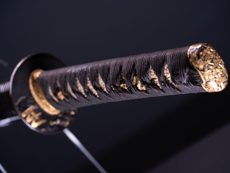Antiek Japans Zwaard Katana, Shakudo beslag Inro Saya