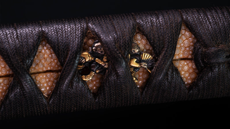 Antiek Japans zwaard Wakizashi Midare Hamon 45,5 cm