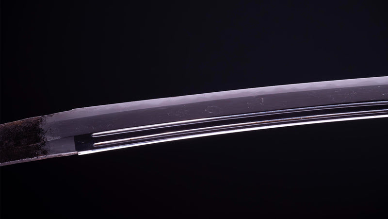 Antieke Japanse zwaardkatana met dubbele Bo-Hi