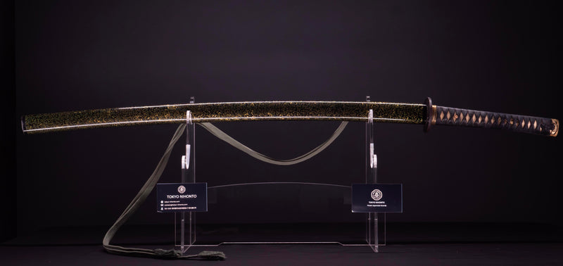 Antiek Japans Katana-zwaard met een zeldzame groene Koshirae, Edo-periode