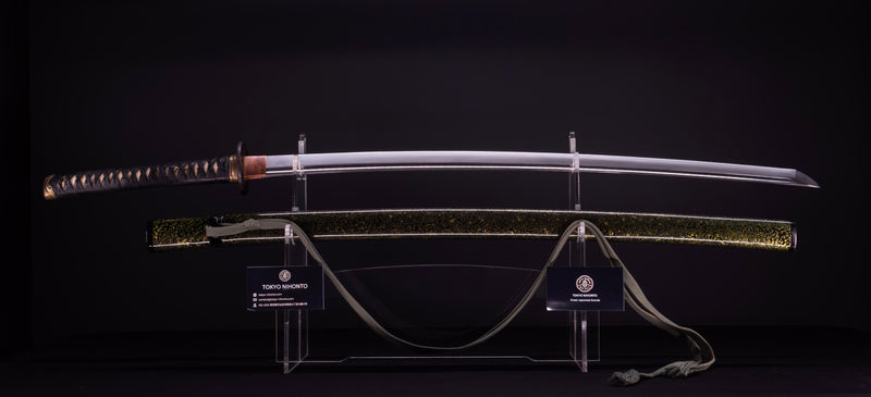 Antiek Japans Katana-zwaard met een zeldzame groene Koshirae, Edo-periode