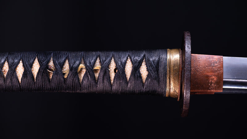 Antiek Japans Katana-zwaard met een zeldzame groene Koshirae, Edo-periode