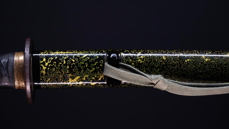 Antiek Japans Katana-zwaard met een zeldzame groene Koshirae, Edo-periode
