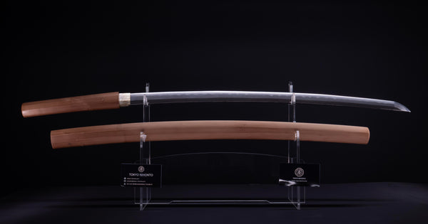 Antiek Japans zwaard Katana Gendaitō Sanbonsugi Hamon