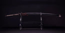 Antique Japanese Katana Sword with Iron Tsuba and Black Lacquet Mountings