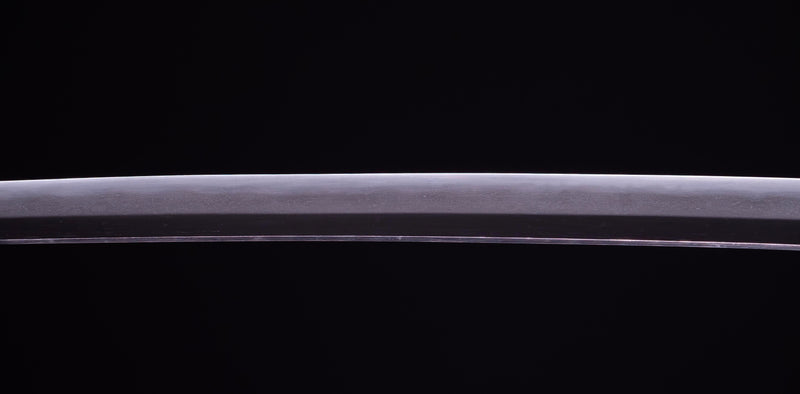 Antique Japanese Katana Sword with Iron Tsuba and Black Lacquet Mountings