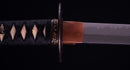 Antique Japanese Katana Sword with Iron Tsuba and Black Lacquet Mountings