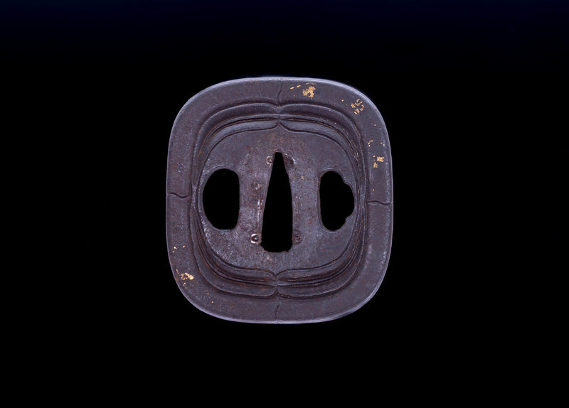 Antique Japanese Katana Rounded Kakugata Tsuba - Late Muromachi