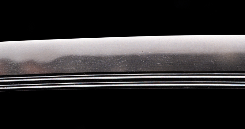 Antiek Japans zwaard Wakizashi Toranba Hamon met Kogatana &amp; Shakudō Tsuba